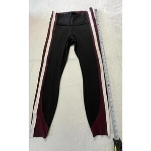 Athleta Pants Women’s Black Red Crunch 7/8 Tights Gym Yoga Size M